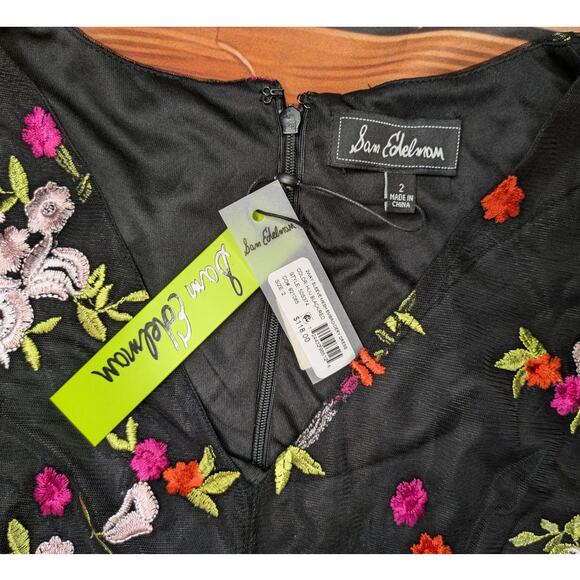 NWT Sam Edelman Embroidered Mesh Midi Dress Size 2 - Picture 4 of 11